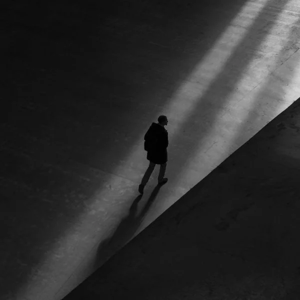 man walking on floor